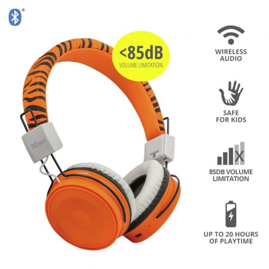 Trust Comi Auriculares Bluetooth para Niños Naranja