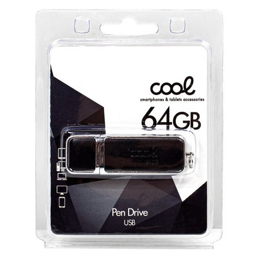 Cool 64GB USB 2.0 Cuero Negro