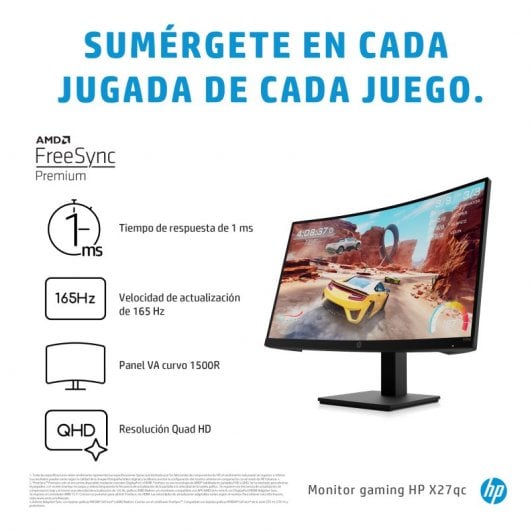 HP X27qc Monitor PC 68,6 cm (27") 2560 x 1440 Pixel Quad HD Nero