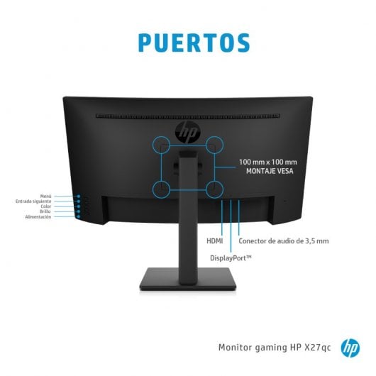 HP X27qc Monitor PC 68,6 cm (27") 2560 x 1440 Pixel Quad HD Nero