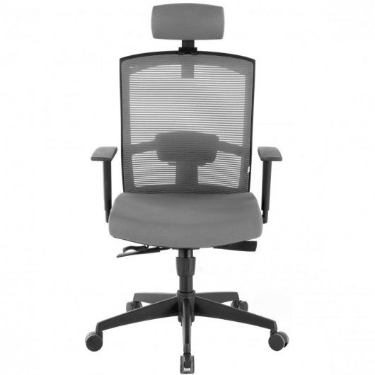 Ofiprix Kendo Silla de Oficina Transpirable con Reposacabezas Gris