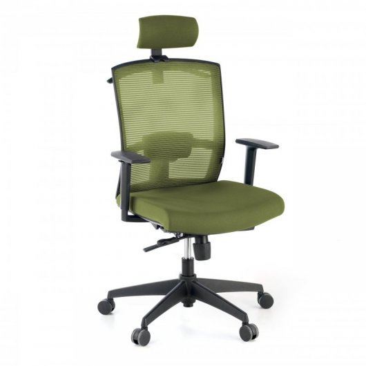 Ofiprix Kendo Silla de Oficina Transpirable con Reposacabezas Verde