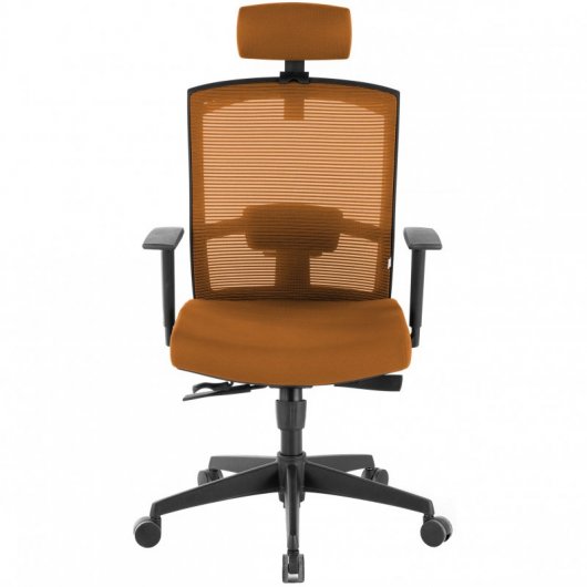 Ofiprix Kendo Silla de Oficina Transpirable con Reposacabezas Naranja
