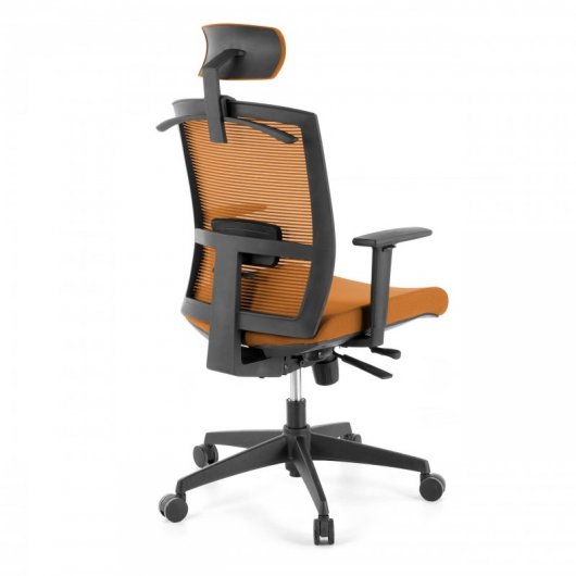 Ofiprix Kendo Silla de Oficina Transpirable con Reposacabezas Naranja