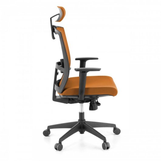 Ofiprix Kendo Silla de Oficina Transpirable con Reposacabezas Naranja