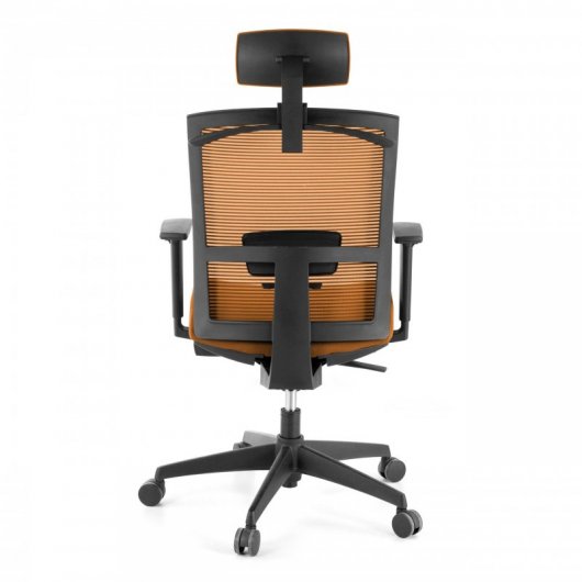Ofiprix Kendo Silla de Oficina Transpirable con Reposacabezas Naranja