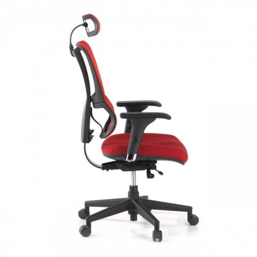 Ofiprix Android Silla de Oficina Transpirable con Reposacabezas Roja