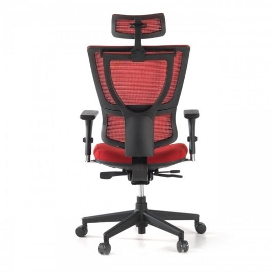 Ofiprix Android Silla de Oficina Transpirable con Reposacabezas Roja