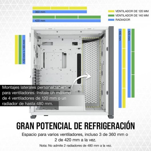 Corsair iCUE 7000X RGB Cristal Templado USB 3.0 Blanca