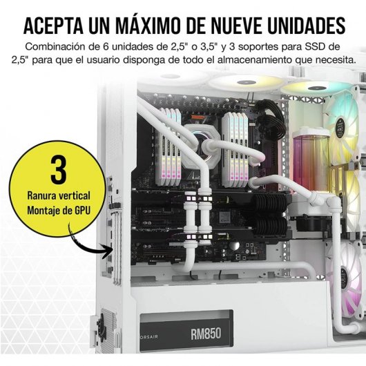 Corsair iCUE 7000X RGB Cristal Templado USB 3.0 Blanca