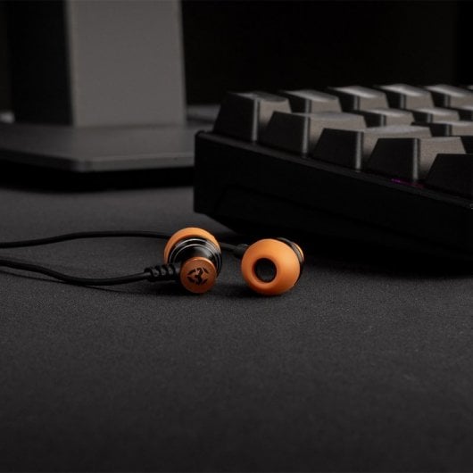 Cuffie da gioco in-ear Krom Kinear nere/arancioni