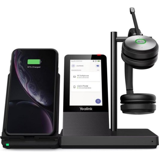 Auriculares Yealink WH66 Dual Teams inalámbricos Bluetooth con Cancelación de Ruido para oficina negros