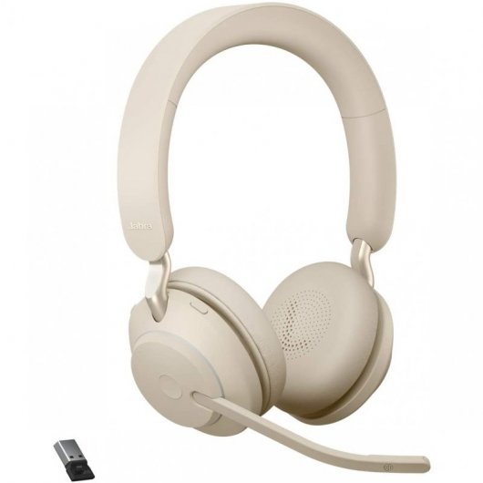 Jabra Evolve2 65 Auriculares Inalámbricos Bluetooth con Cancelación de Ruido Beige
