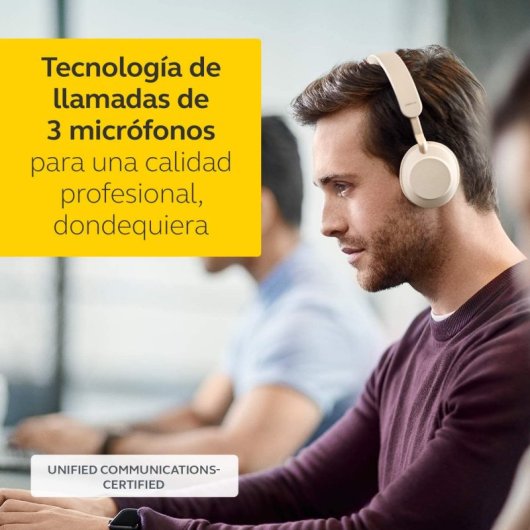 Jabra Evolve2 65 Auriculares Inalámbricos Bluetooth con Cancelación de Ruido Beige