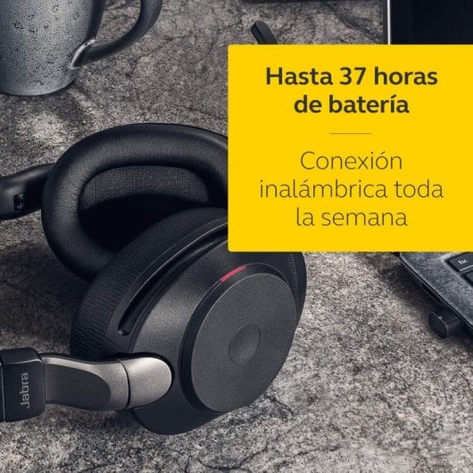 Jabra Evolve2 85 Auriculares Inalámbricos Bluetooth con Cancelación de Ruido USB-C Negros