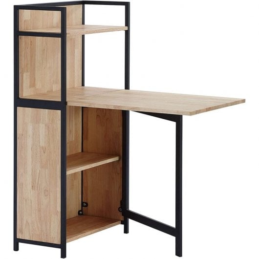 Adec Shelf Estantería con Mesa Plegable 62x120x30cm Roble Salvaje/Negro