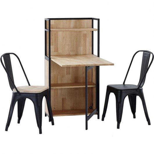 Adec Shelf Estantería con Mesa Plegable 62x120x30cm Roble Salvaje/Negro