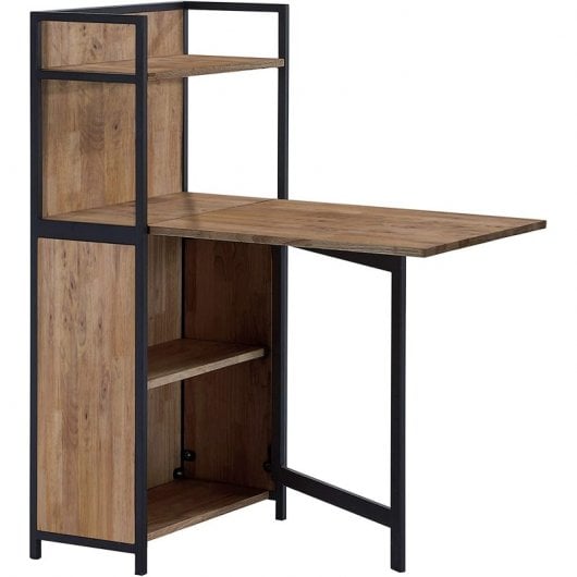 Adec Shelf Estantería con Mesa Plegable 62x120x30cm Roble Boreal/Negro