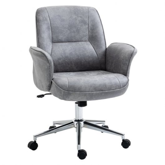Vinsetto Silla de Oficina con Reposabrazos Acolchados Gris