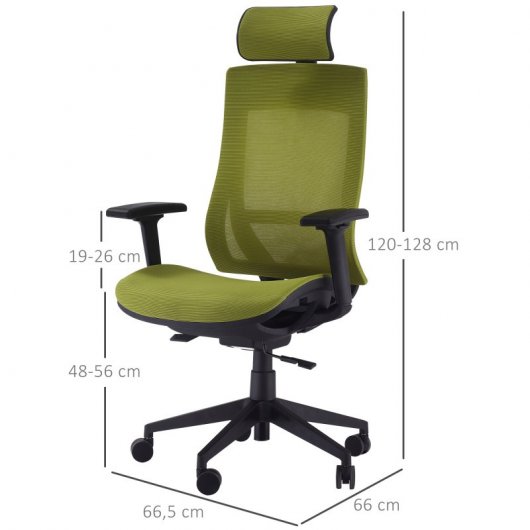 Vinsetto Silla de Oficina con Reposacabezas Verde