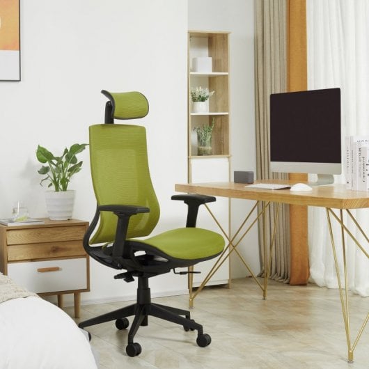 Vinsetto Silla de Oficina con Reposacabezas Verde