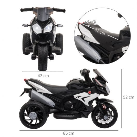 Homcom Moto Eléctrica con Bocina Negro