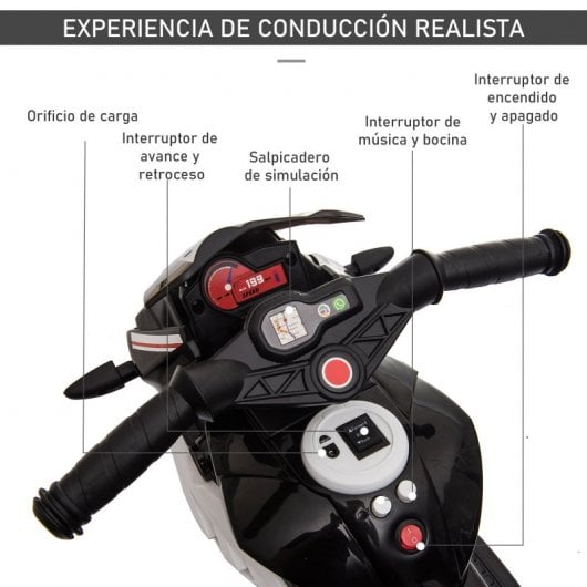 Homcom Moto Eléctrica con Bocina Negro