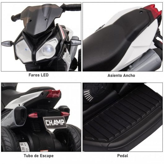 Homcom Moto Eléctrica con Bocina Negro