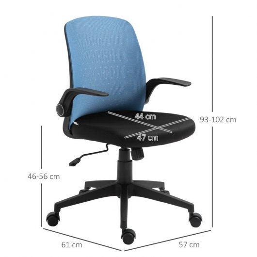 Vinsetto Silla de Oficina con Reposabrazos Azul