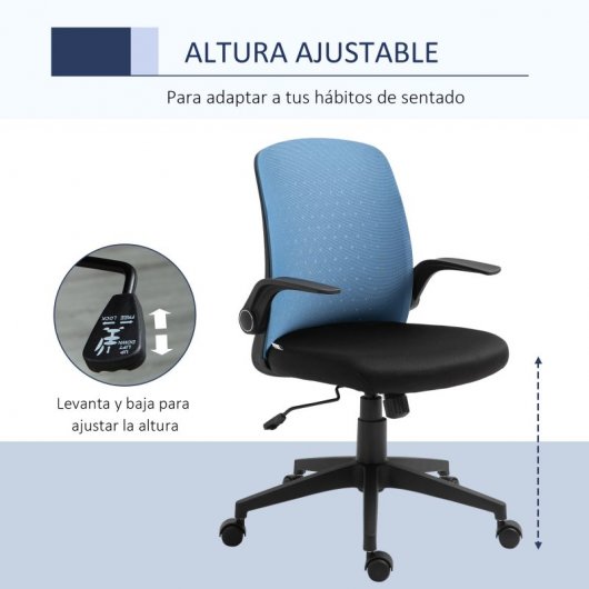 Vinsetto Silla de Oficina con Reposabrazos Azul