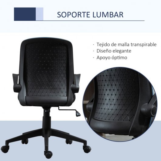 Vinsetto Silla de Oficina con Reposabrazos Azul