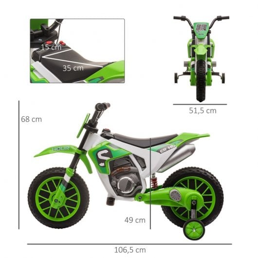 Homcom Moto Eléctrica con Dos Ruedas de Equilibrio Verde