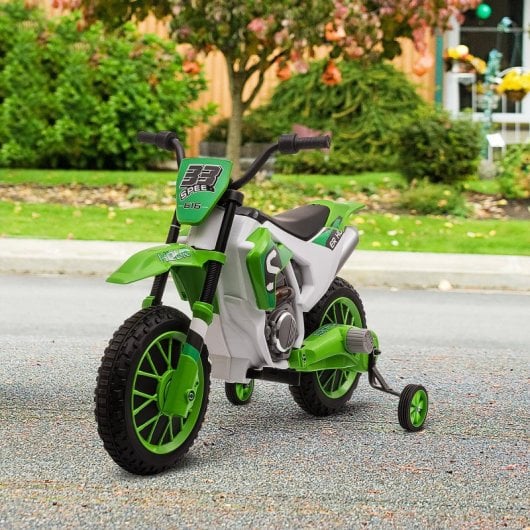 Homcom Moto Eléctrica con Dos Ruedas de Equilibrio Verde