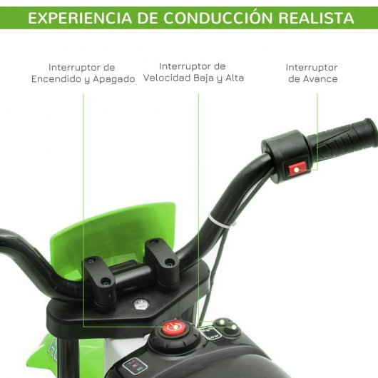 Homcom Moto Eléctrica con Dos Ruedas de Equilibrio Verde