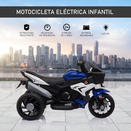 Homcom Moto Eléctrica Tres Ruedas con Luces
