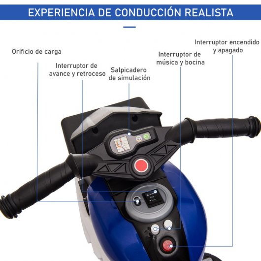 Homcom Moto Eléctrica Tres Ruedas con Luces