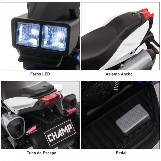 Homcom Moto Eléctrica Tres Ruedas con Luces