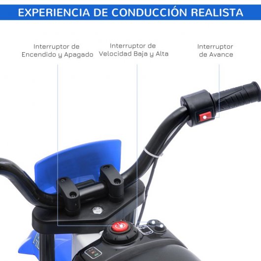Homcom Moto Eléctrica con Dos Ruedas de Equilibrio Azul