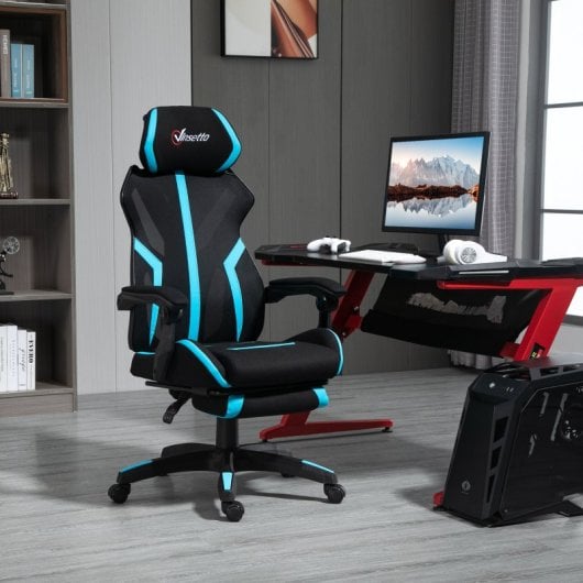 Vinsetto Silla Gaming con Altura Ajustable Azul
