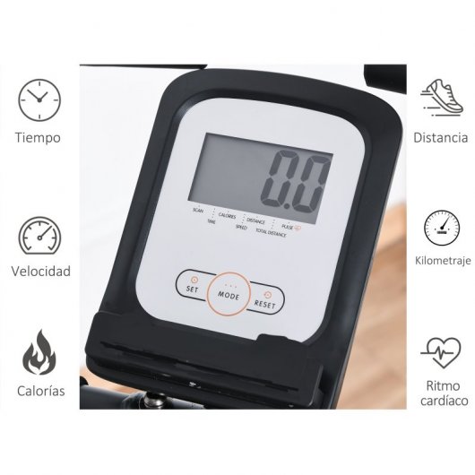 Homcom Bicicleta Estática Plegable Negra/Gris