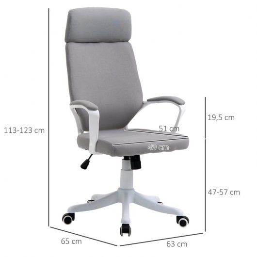 Vinsetto Silla de Oficina con Reposacabezas Gris