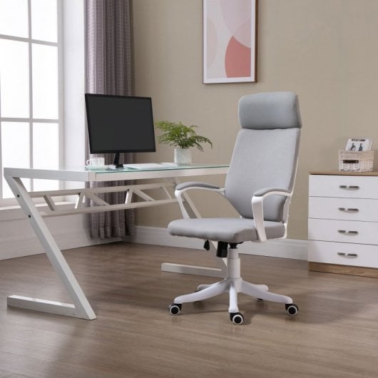 Vinsetto Silla de Oficina con Reposacabezas Gris