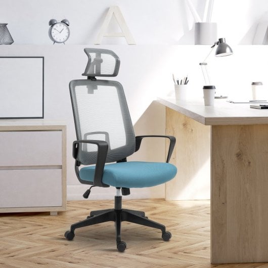 Vinsetto Silla de Oficina Giratoria con Reposacabezas Regulable