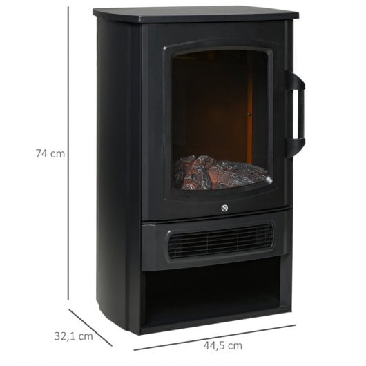 Homcom Chimenea Eléctrica Portátil con Efecto Llama 2000W