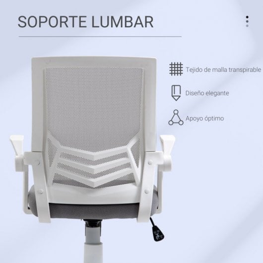Vinsetto Silla de Oficina Giratoria con Reposabrazos Gris