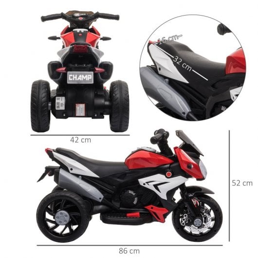 Homcom Moto Eléctrica con Bocina Rojo