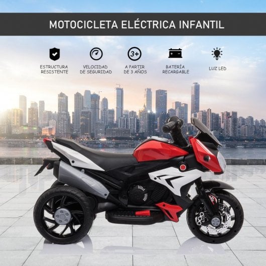Homcom Moto Eléctrica con Bocina Rojo