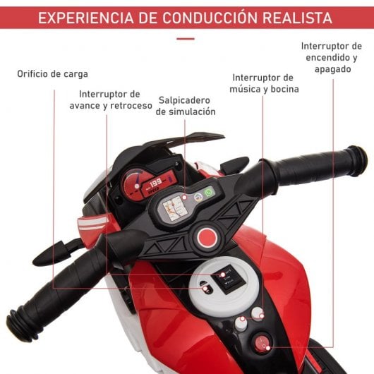 Homcom Moto Eléctrica con Bocina Rojo