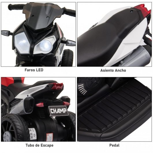 Homcom Moto Eléctrica con Bocina Rojo
