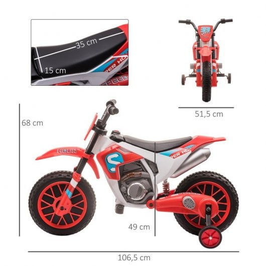Homcom Moto Eléctrica con Dos Ruedas de Equilibrio Roja